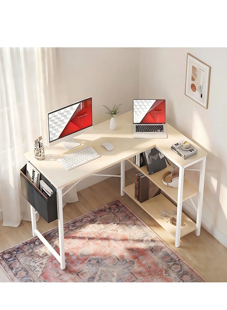 ZUIHAO L Shaped Desk Gaming Desk 40 Inch Computer Desk with Storage Shelves Corner Desk Home Office Desks with Storage Bag - Image 1